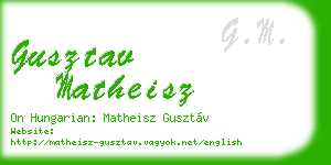 gusztav matheisz business card
